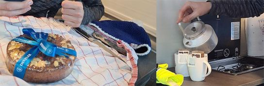 Nach der Skitour gibt's Kaffee und Kuchen im Wohnmobil